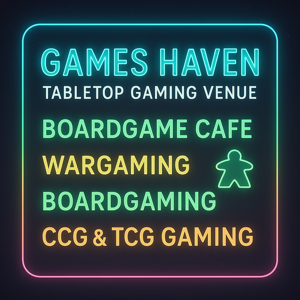 Games Haven UK Nottingham’s Home for All Things Tabletop Welcome to Games Haven – your friendly neighbourhood stronghold for dice rollers, card flippers, lore lovers, and miniature warlords alike. Located in the heart of Nottingham’s Creative Quarter, we’re more than just a gaming venue – we’re a community hub for everything from casual board game nights to full-blown tournaments, painting hangouts, RPG worlds, and CCG clashes. Whether you’re brand new to tabletop or a grizzled veteran with a paint-stained hoodie, there’s always a seat at the table for you. What we offer: Daily themed gaming nights & leagues Retail for board games, miniatures, CCGs, and accessories Hobby stations with paints, tools, and 3D printing support Tournaments, campaigns, and narrative events Late opening hours and a full community vibe Memberships for unlimited gaming Staff who actually know what they’re talking about 🧠 Come for the games. 💬 Stay for the banter. 🏆 Return for the glory.